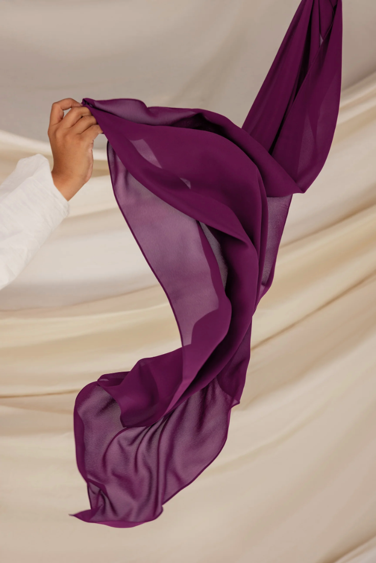 Plum Crinkle Chiffon